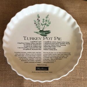 90's Watkins "Turkey Pot Pie" Deep Dish Pie Plate - Watkins Collectible - Baking